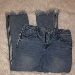 zipper blue jeans